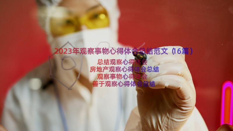 2023年观察事物心得体会总结范文（16篇）