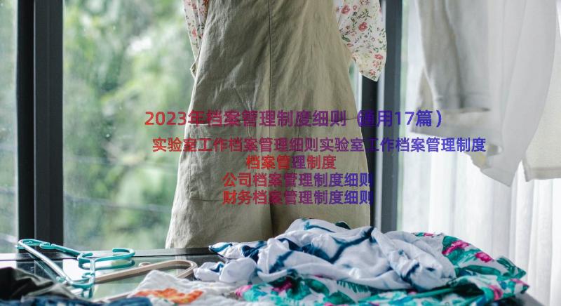 2023年档案管理制度细则（通用17篇）