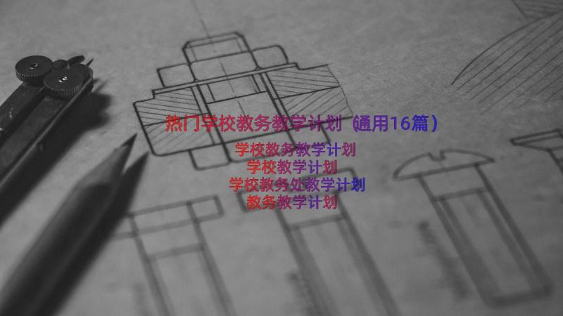 热门学校教务教学计划（通用16篇）