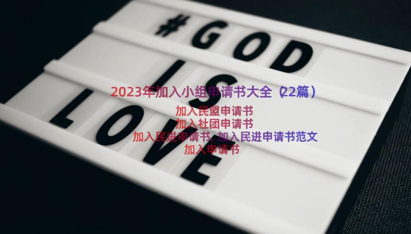 2023年加入小组申请书大全（22篇）