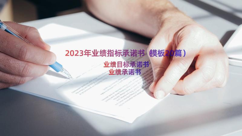 2023年业绩指标承诺书（模板20篇）