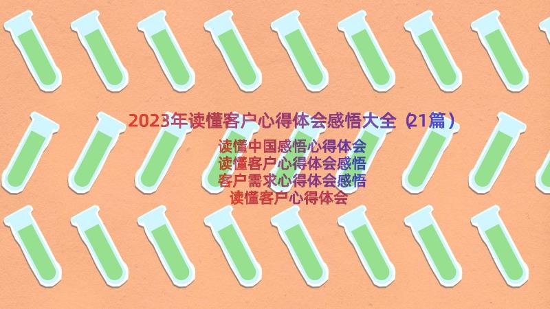 2023年读懂客户心得体会感悟大全（21篇）