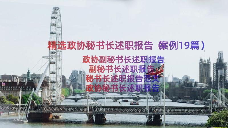 精选政协秘书长述职报告（案例19篇）