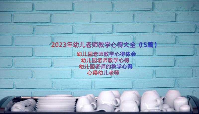 2023年幼儿老师教学心得大全（15篇）