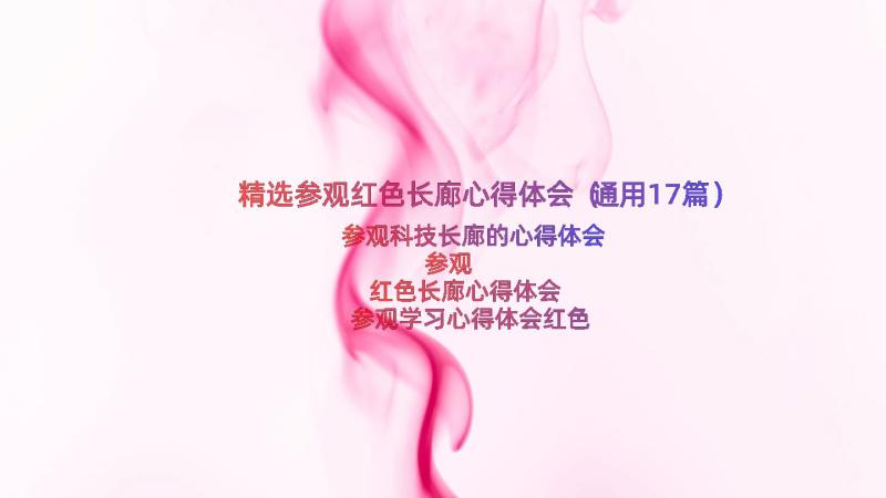 精选参观红色长廊心得体会（通用17篇）