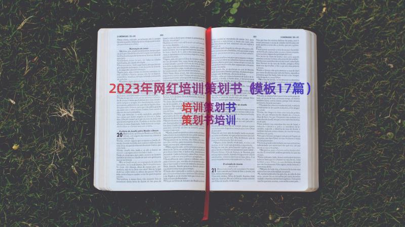 2023年网红培训策划书（模板17篇）