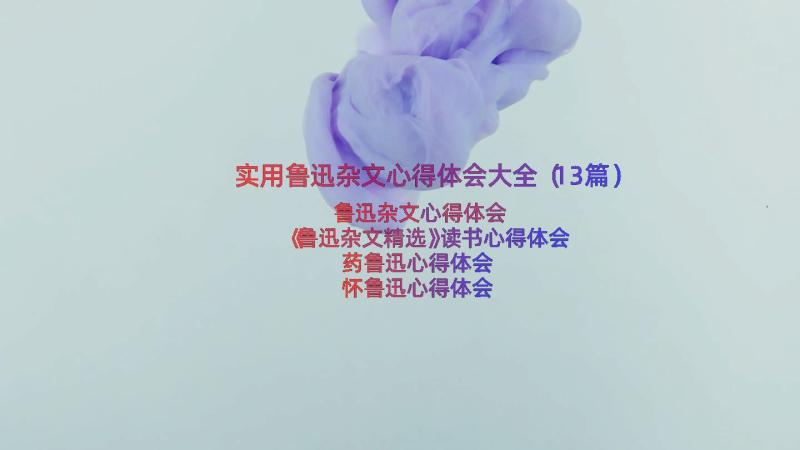 实用鲁迅杂文心得体会大全（13篇）