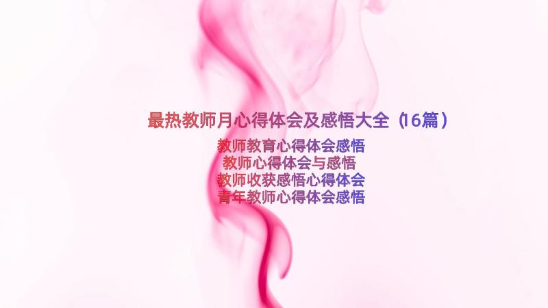 最热教师月心得体会及感悟大全（16篇）