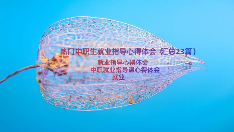 热门中职生就业指导心得体会（汇总23篇）