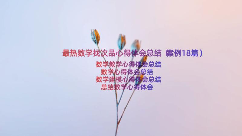 最热数学找次品心得体会总结（案例18篇）