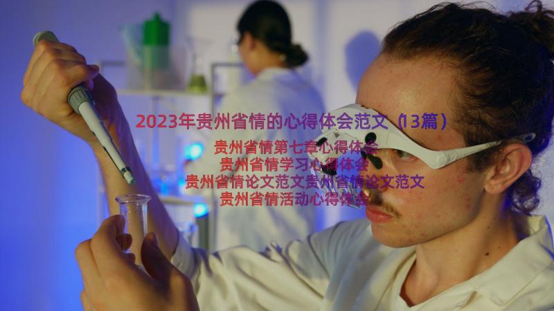 2023年贵州省情的心得体会范文（13篇）