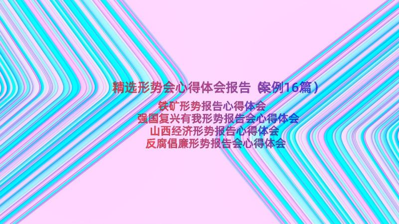 精选形势会心得体会报告（案例16篇）