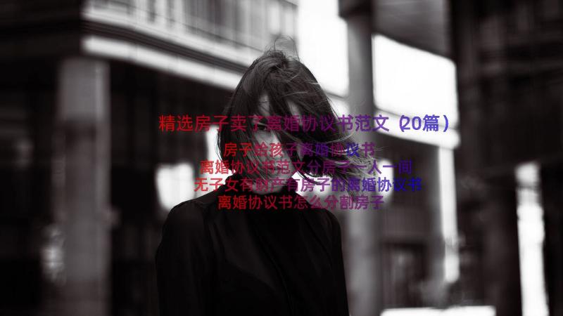 精选房子卖了离婚协议书范文（20篇）