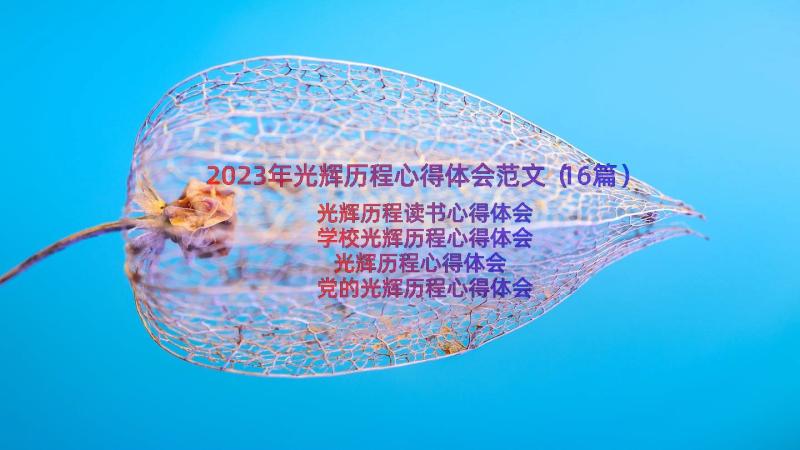 2023年光辉历程心得体会范文（16篇）