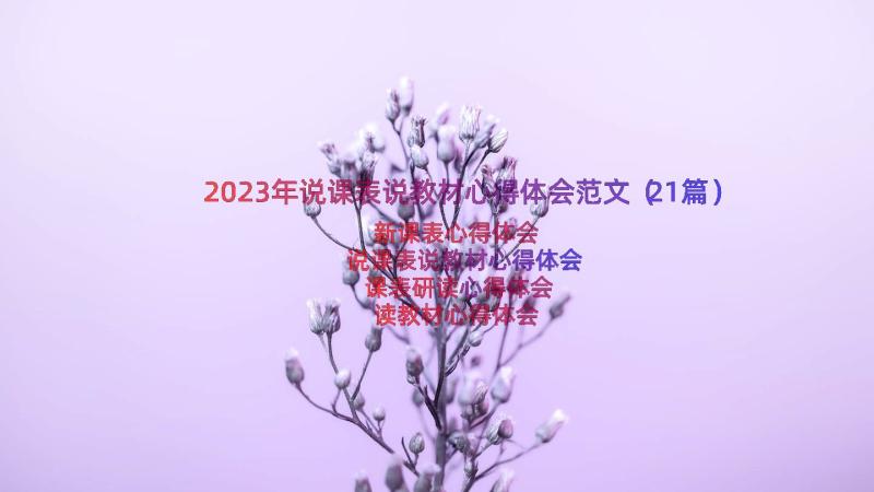 2023年说课表说教材心得体会范文（21篇）