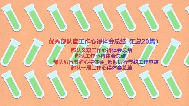 优秀部队查工作心得体会总结（汇总20篇）