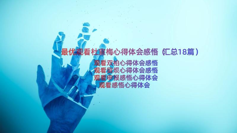 最优观看杜宣梅心得体会感悟（汇总18篇）