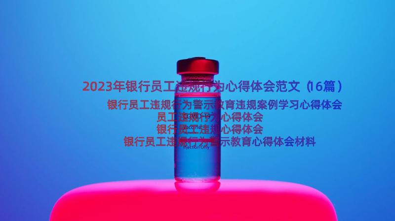 2023年银行员工违规行为心得体会范文（16篇）