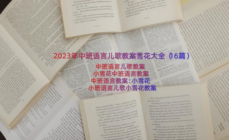 2023年中班语言儿歌教案雪花大全（16篇）