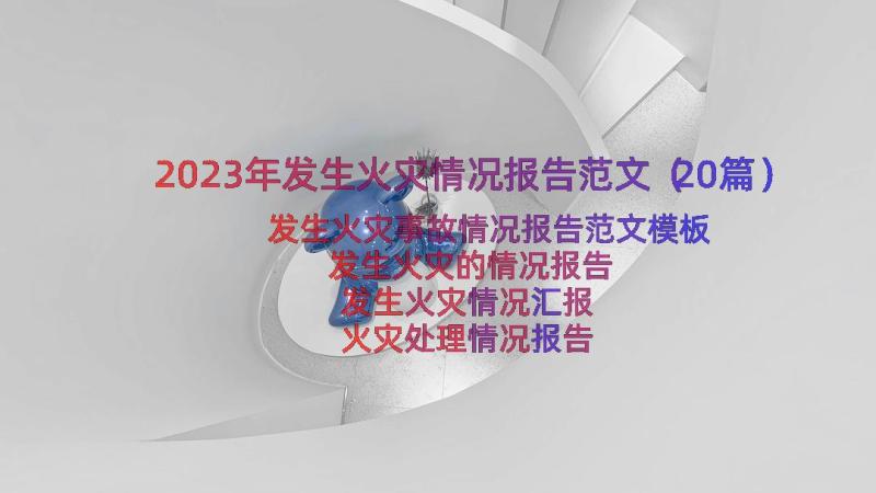 2023年发生火灾情况报告范文（20篇）