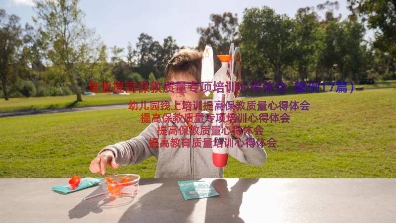 专业提高保教质量专项培训心得体会（案例17篇）