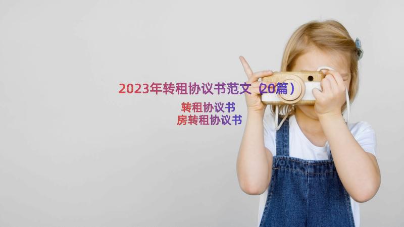 2023年转租协议书范文（20篇）