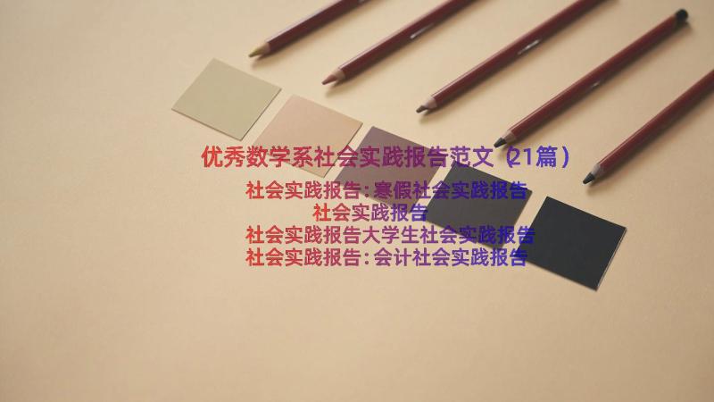 优秀数学系社会实践报告范文（21篇）