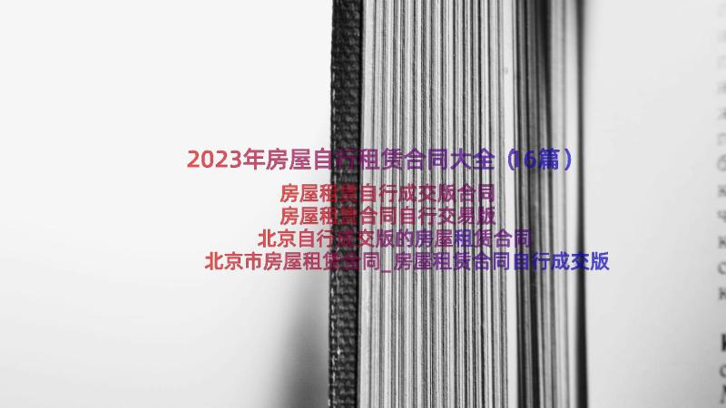 2023年房屋自行租赁合同大全（16篇）