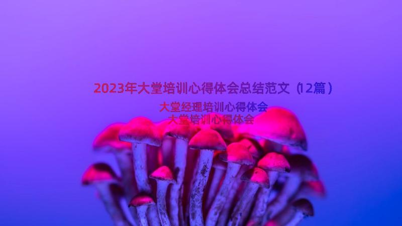 2023年大堂培训心得体会总结范文（12篇）