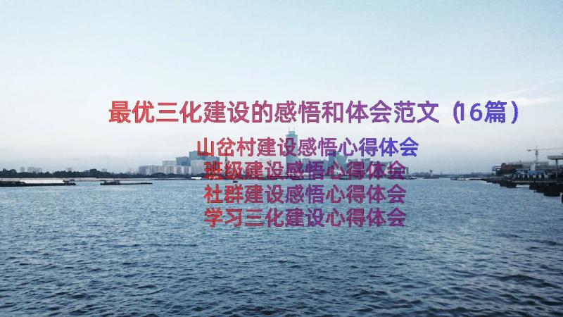 最优三化建设的感悟和体会范文（16篇）