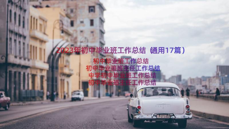 2023年初中毕业班工作总结（通用17篇）