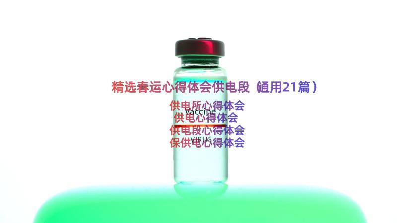 精选春运心得体会供电段（通用21篇）