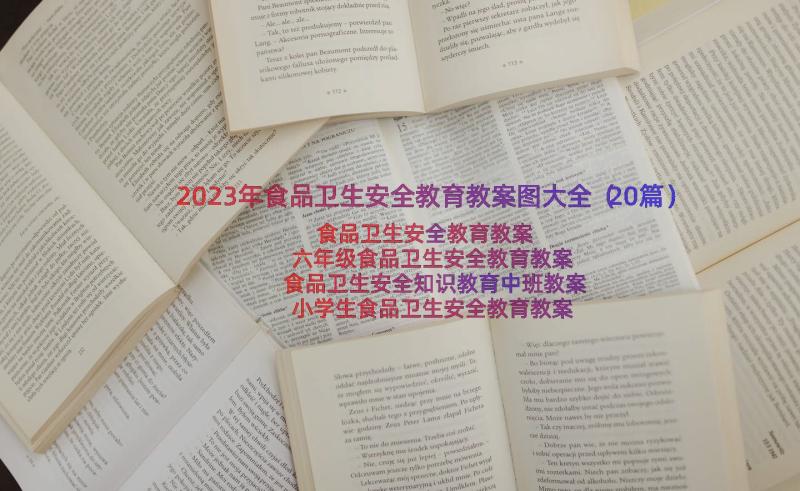 2023年食品卫生安全教育教案图大全（20篇）