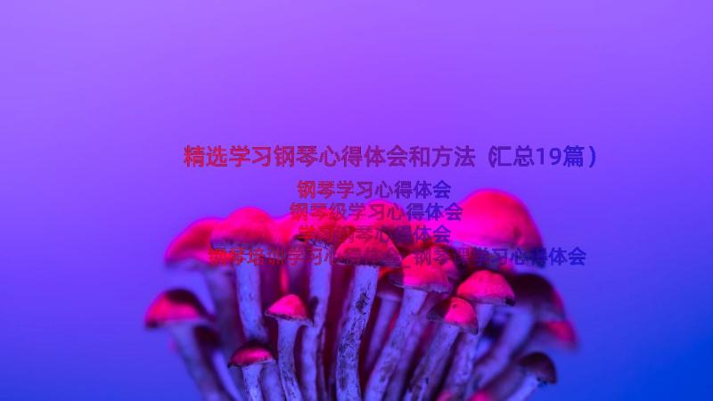 精选学习钢琴心得体会和方法（汇总19篇）