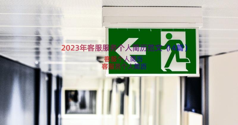 2023年客服服务个人简历范文（14篇）