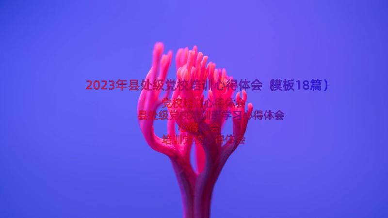2023年县处级党校培训心得体会（模板18篇）