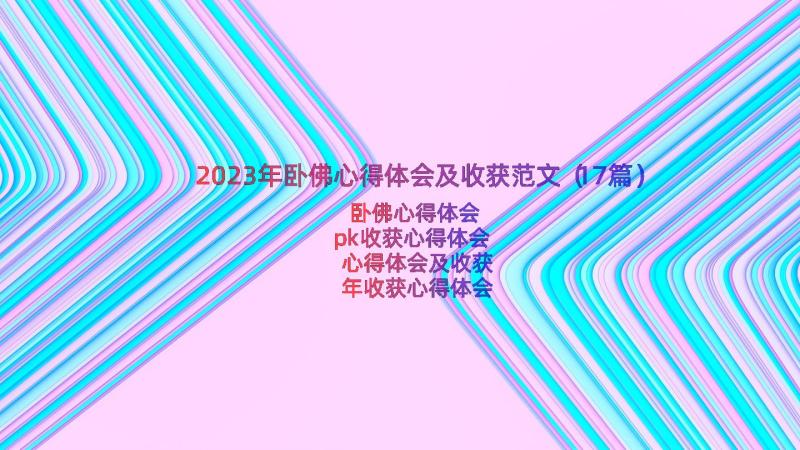 2023年卧佛心得体会及收获范文（17篇）