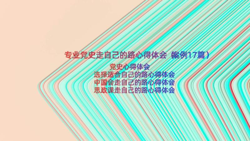 专业党史走自己的路心得体会（案例17篇）