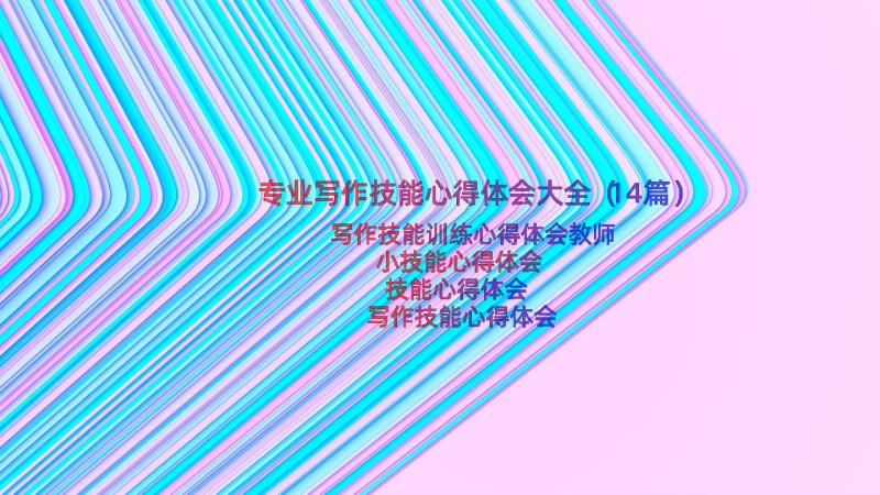 专业写作技能心得体会大全（14篇）