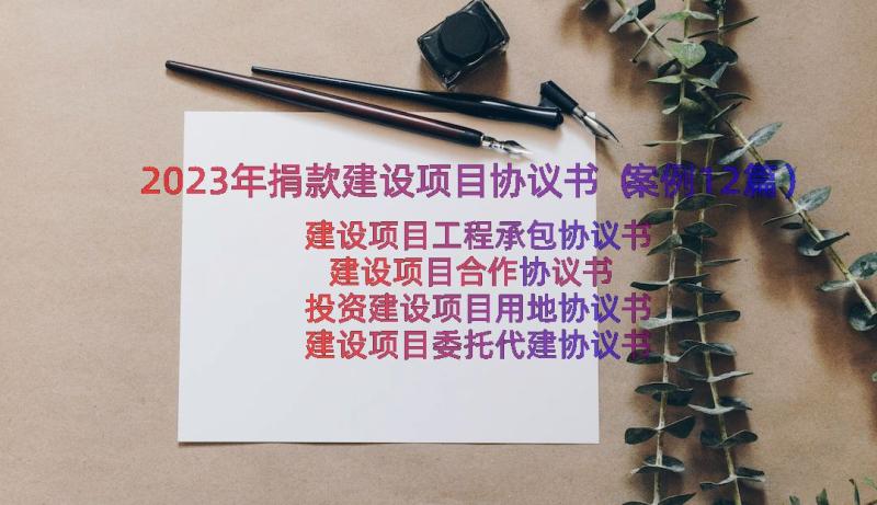 2023年捐款建设项目协议书（案例12篇）