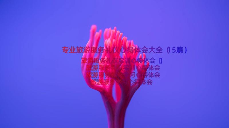 专业旅游服务礼仪心得体会大全（15篇）