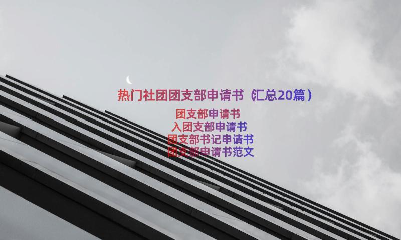 热门社团团支部申请书（汇总20篇）