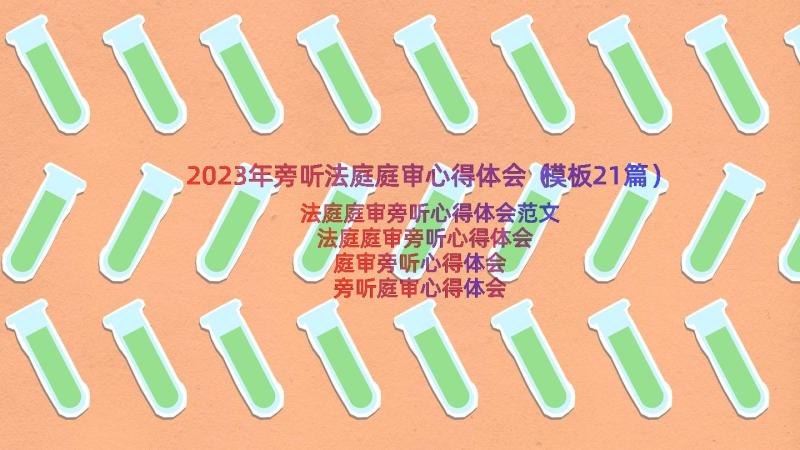 2023年旁听法庭庭审心得体会（模板21篇）