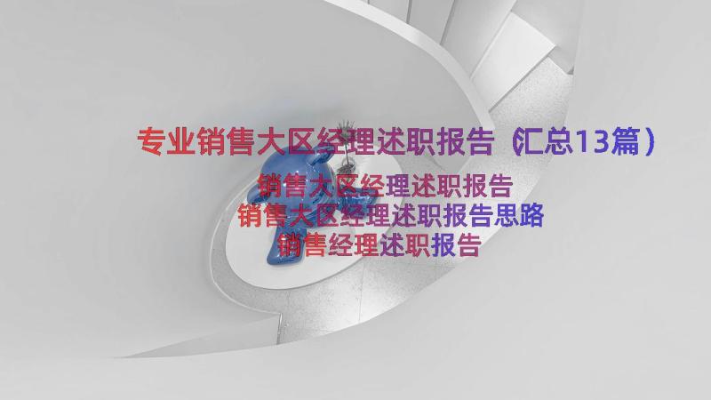 专业销售大区经理述职报告（汇总13篇）