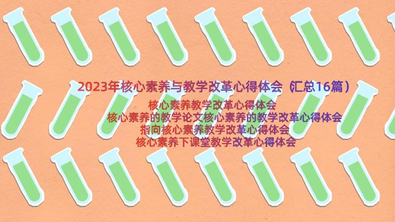 2023年核心素养与教学改革心得体会（汇总16篇）