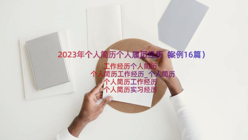 2023年个人简历个人履历经历（案例16篇）