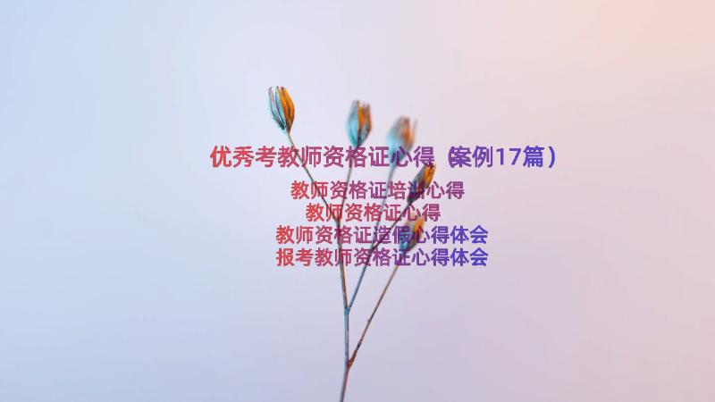 优秀考教师资格证心得（案例17篇）