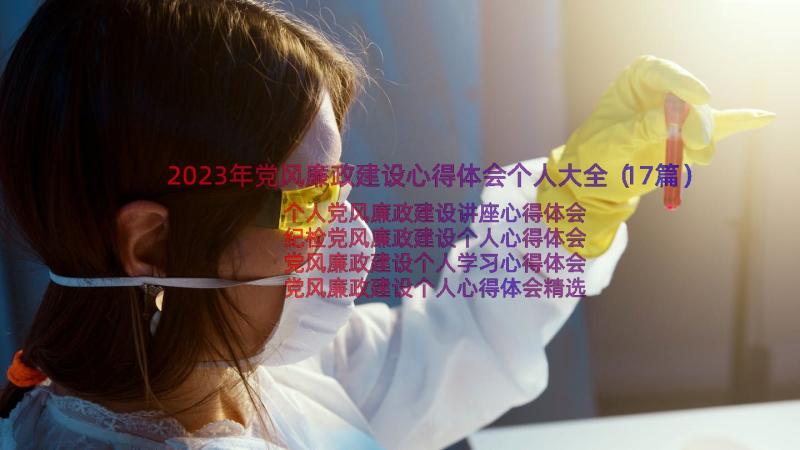 2023年党风廉政建设心得体会个人大全（17篇）