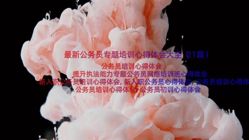 最新公务员专题培训心得体会大全（21篇）