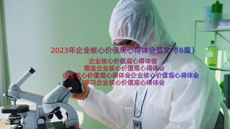 2023年企业核心价值观心得体会范文（16篇）